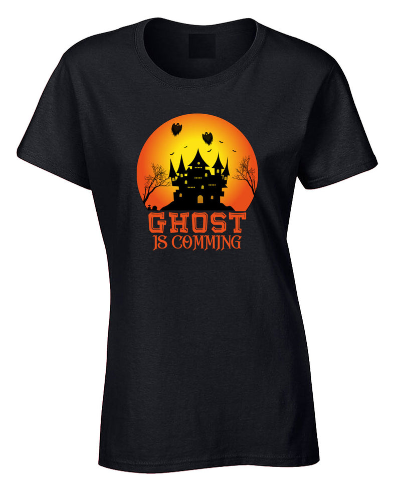 Ghost is coming Halloween scary t-shirt women t-shirt - Fivestartees