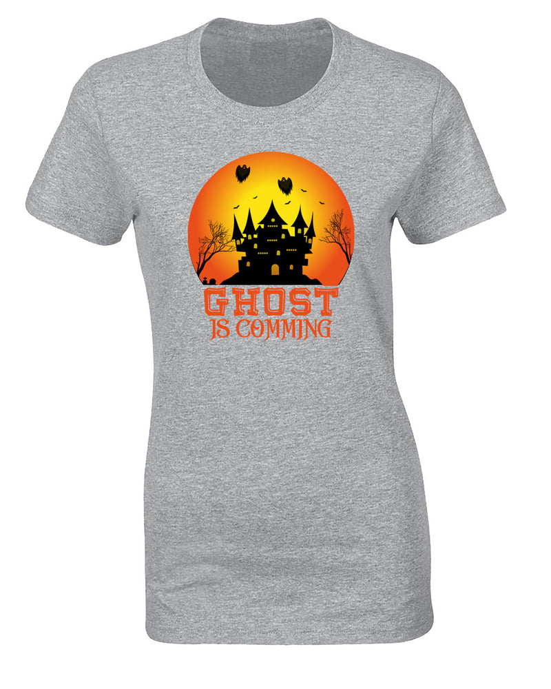 Ghost is coming Halloween scary t-shirt women t-shirt - Fivestartees