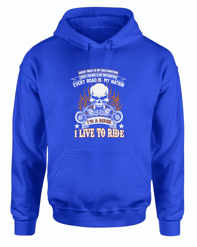 I live to ride, i'm a rider motorcycle hoodie - Fivestartees