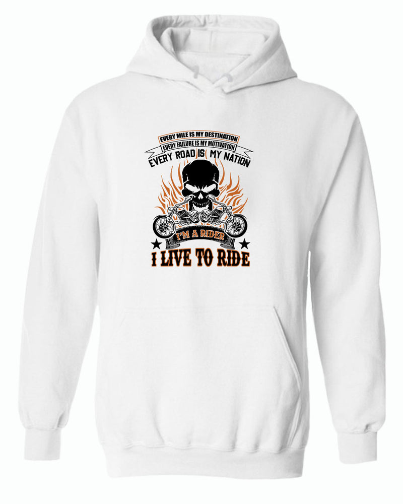 I live to ride, i'm a rider motorcycle hoodie - Fivestartees