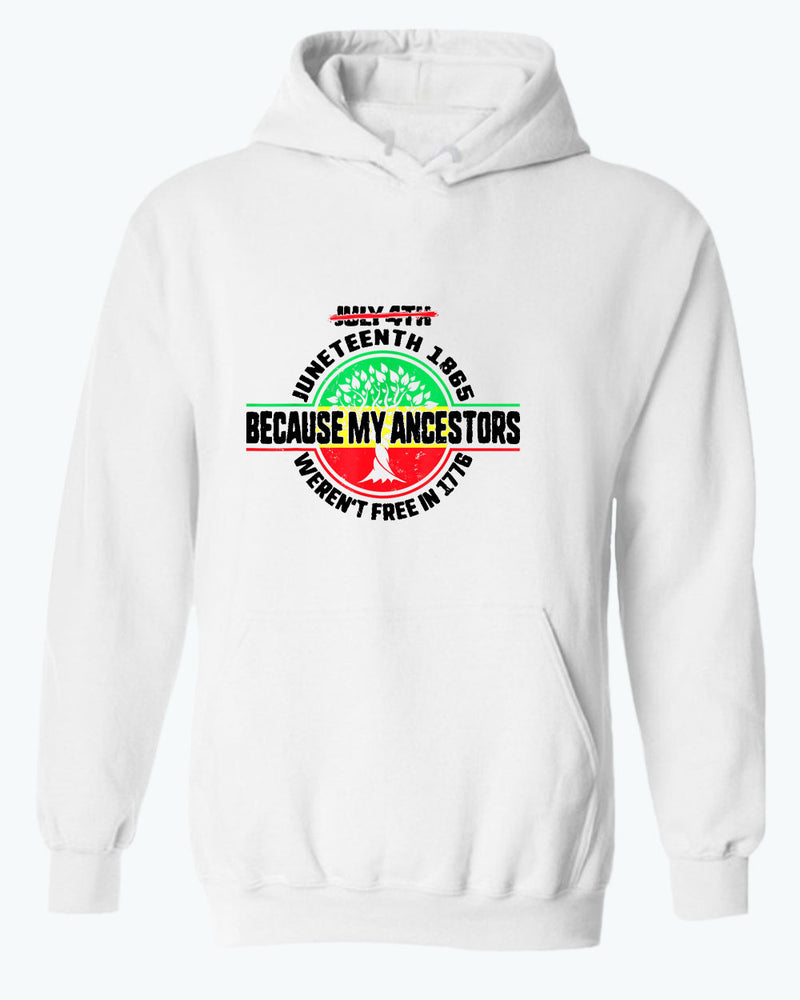 Because my ancestors weren't free in 1776 hoodie - Fivestartees