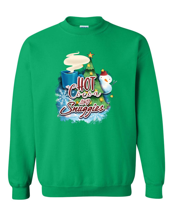 Hot Cocoa and Snuggies Christmas Sweatshirt, Holiday Sweatshirt - Fivestartees