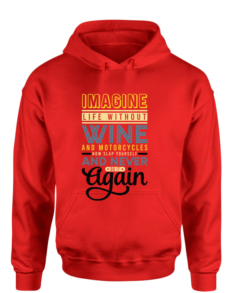 Imagine life without wine hoodies, motivational hoodie, inspirational hoodies, casual hoodies - Fivestartees