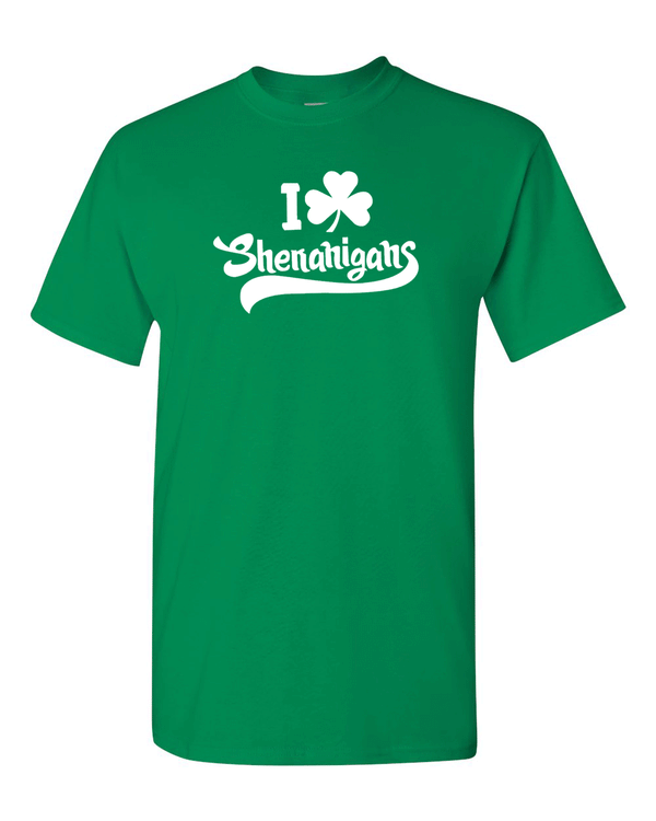 I Clover Shenanigans T Shirt Saint Patricks Day Tee Irish tee - Fivestartees