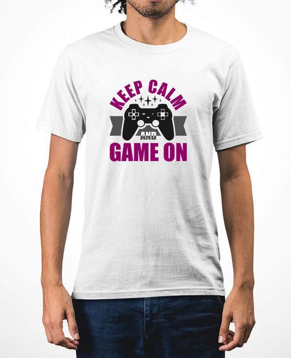 Keep calm and game on t-shirt funny video game t-shirt - Fivestartees