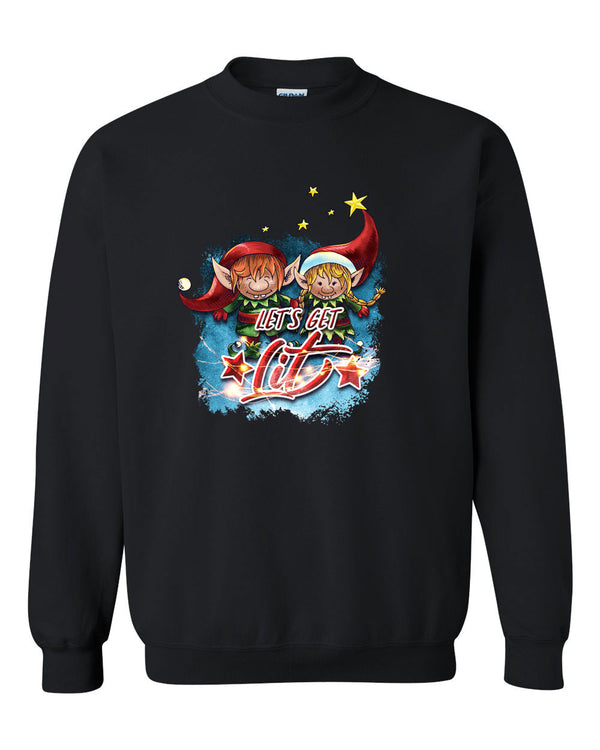 Let's get lit Christmas sweatshirt, Holiday sweatshirt - Fivestartees