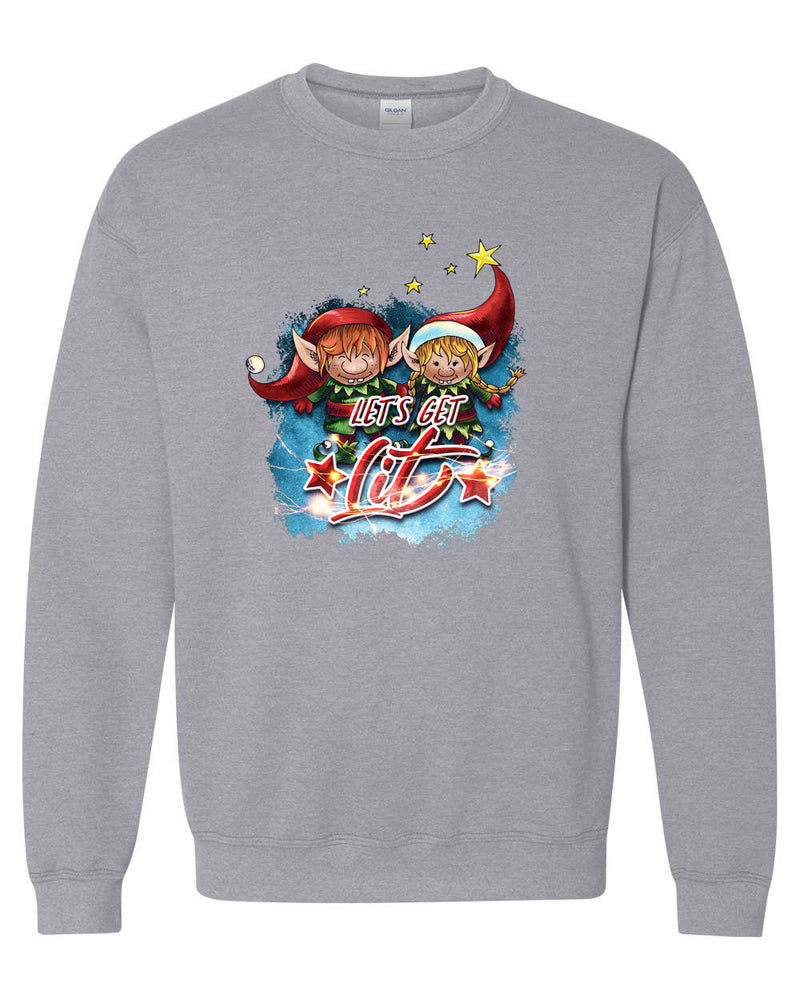 Let's get lit Christmas sweatshirt, Holiday sweatshirt - Fivestartees