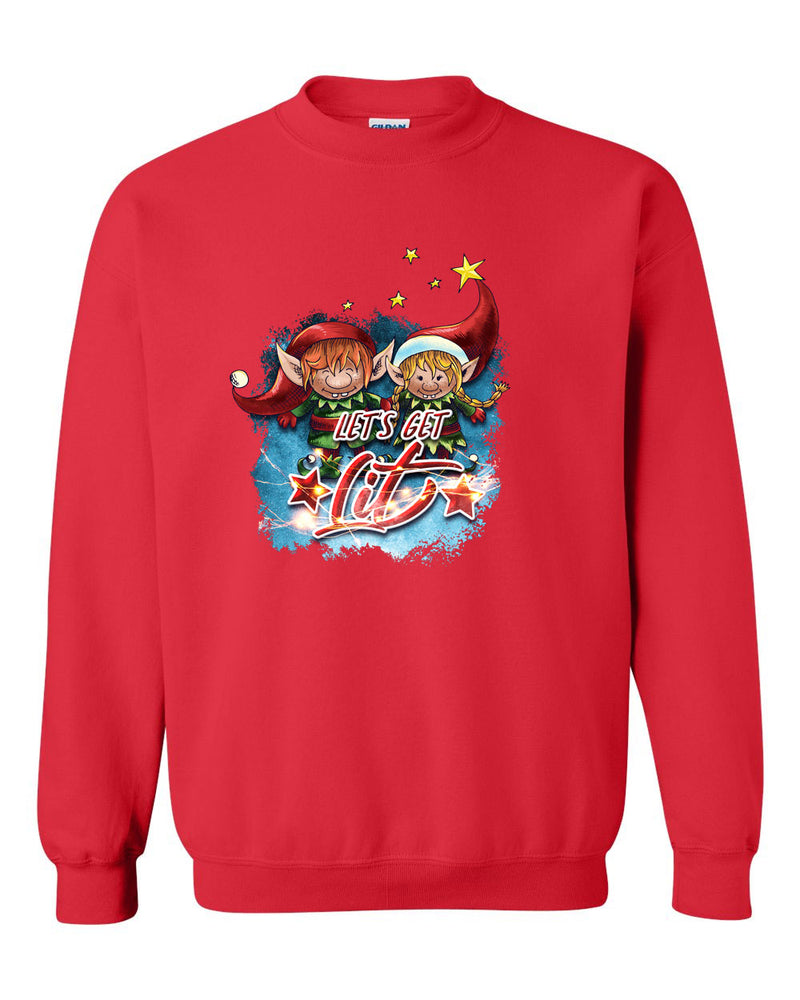 Let's get lit Christmas sweatshirt, Holiday sweatshirt - Fivestartees
