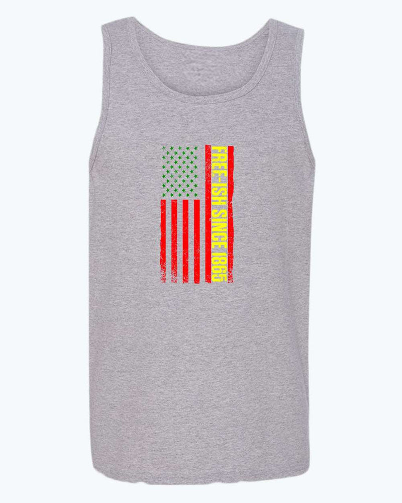 American flag juneteenth tank top green yellow red flag tank tops - Fivestartees