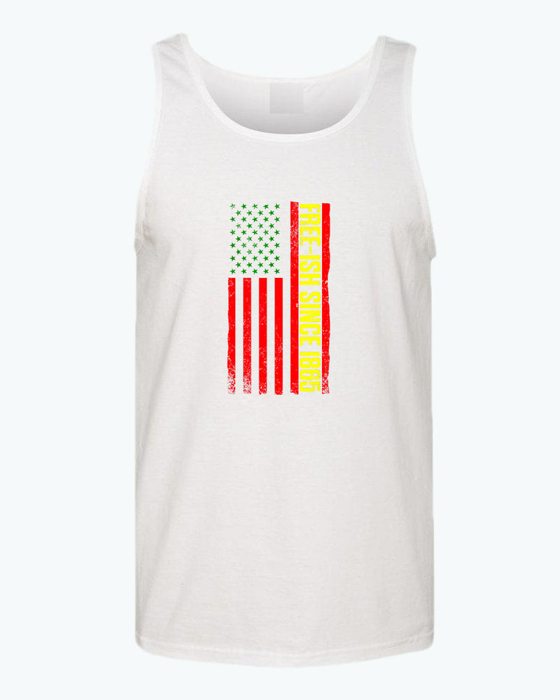 American flag juneteenth tank top green yellow red flag tank tops - Fivestartees
