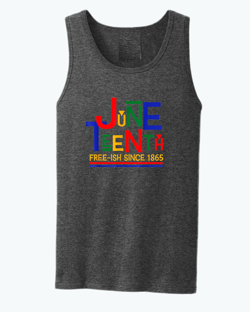 Juneteenth free-ish since 1865 tank top red blue - Fivestartees