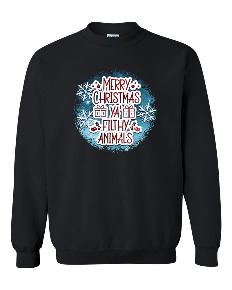 Merry Christmas ya filthy animals Sweatshirt, funny christmas shirt - Fivestartees