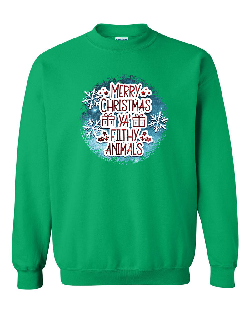 Merry Christmas ya filthy animals Sweatshirt, funny christmas shirt - Fivestartees
