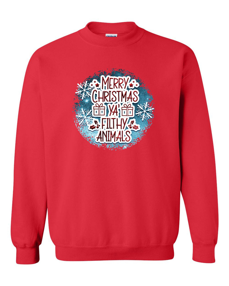 Merry Christmas ya filthy animals Sweatshirt, funny christmas shirt - Fivestartees