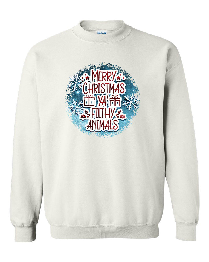 Merry Christmas ya filthy animals Sweatshirt, funny christmas shirt - Fivestartees