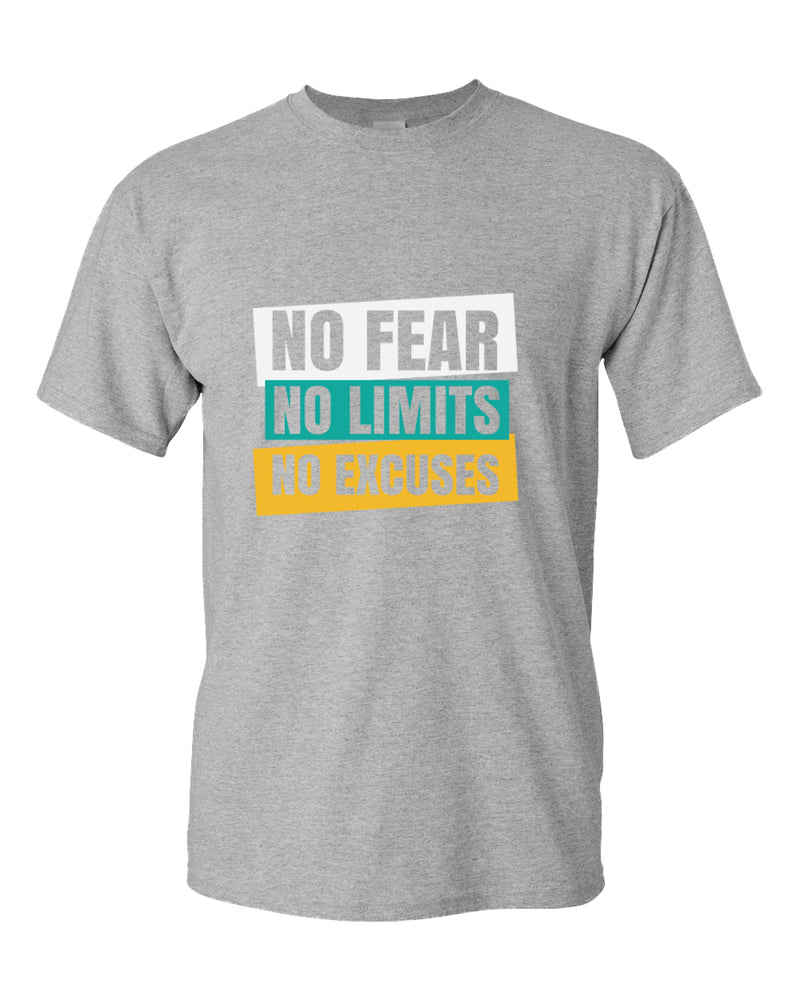 No fear no limits no excuses t-shirt, motivational t-shirt, inspirational tees, casual tees - Fivestartees