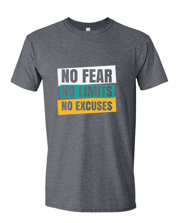 No fear no limits no excuses t-shirt, motivational t-shirt, inspirational tees, casual tees - Fivestartees