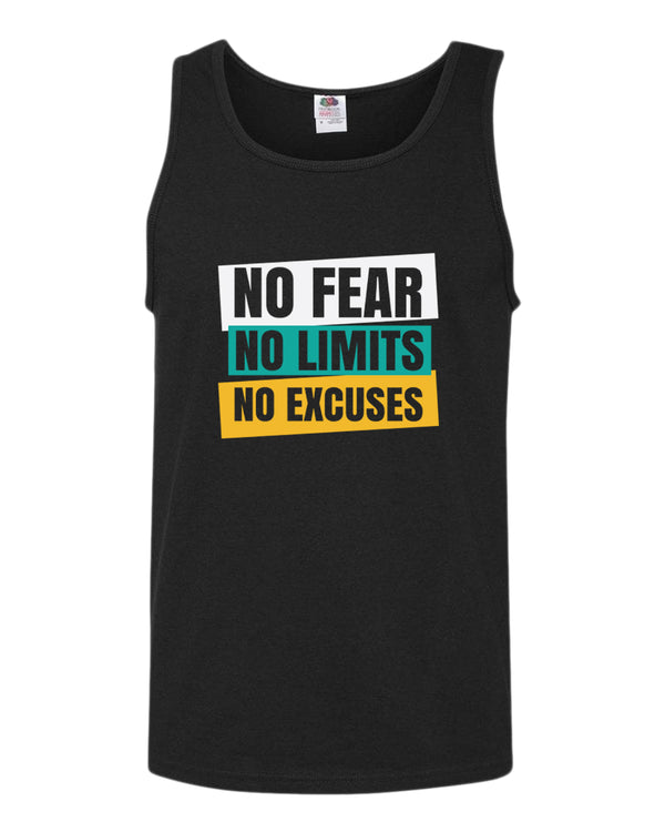 No fear no limits no excuses tank top, motivational tank top, inspirational tank tops, casual tank tops - Fivestartees