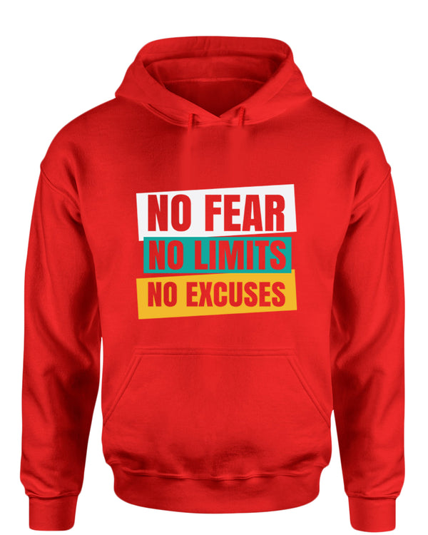 No fear no limits no excuses hoodie, motivational hoodie, inspirational hoodies, casual hoodies - Fivestartees