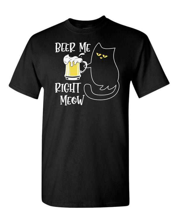 Beer me right meow t-shirt, beer lover t-shirt, cat lover tees - Fivestartees