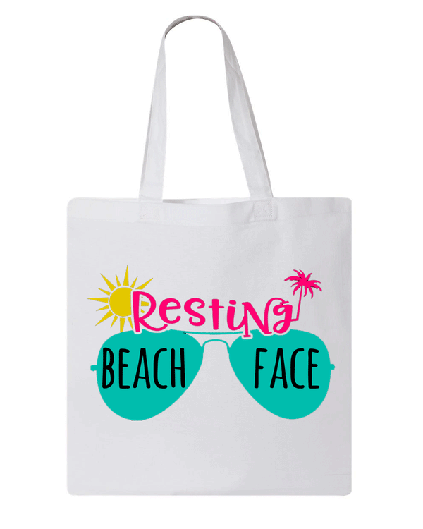 Resting Beach Face Cotton Canvas Tote Bag - Fivestartees