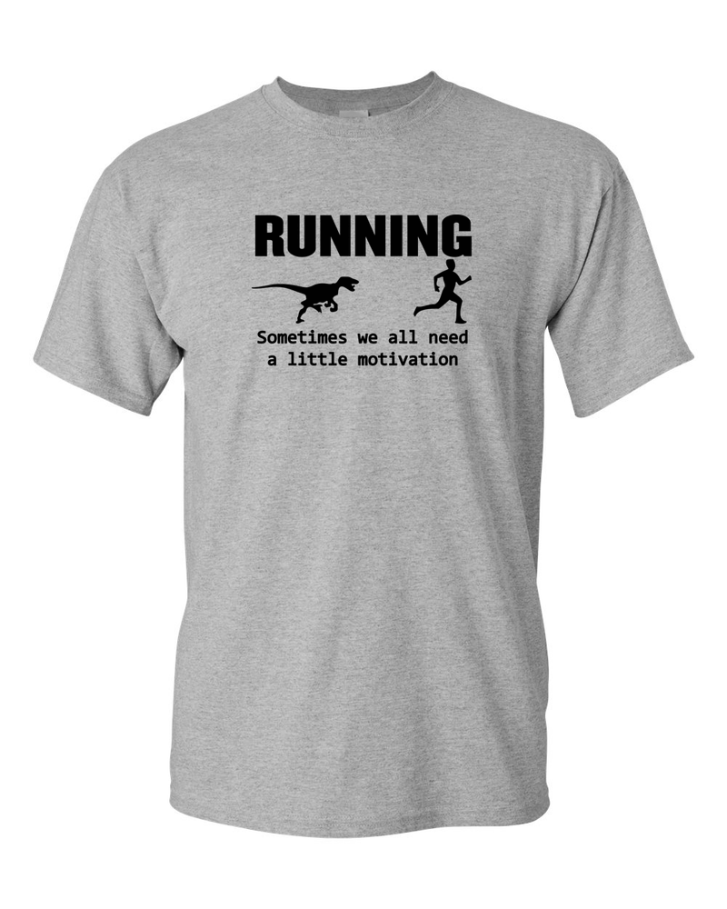 Running T-shirt Motivation Raptor Chase T Shirt Dinosaur Tee - Fivestartees