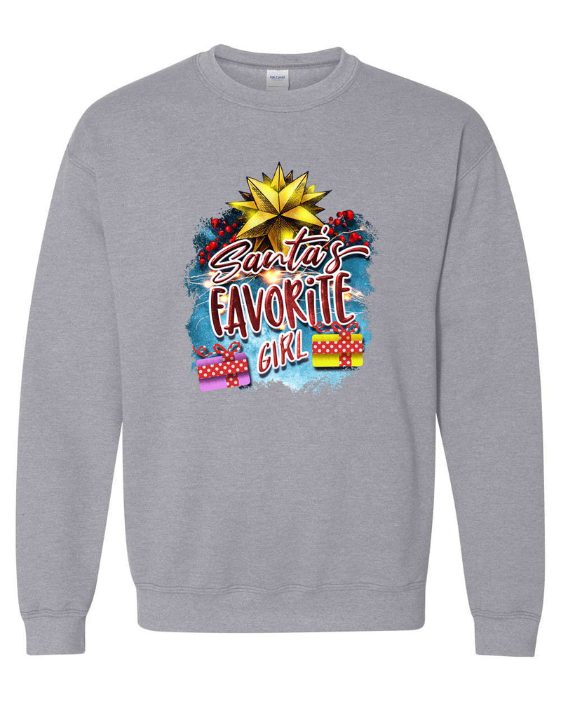 Santa favorite Girl sweatshirt, matching Christmas sweatshirt - Fivestartees