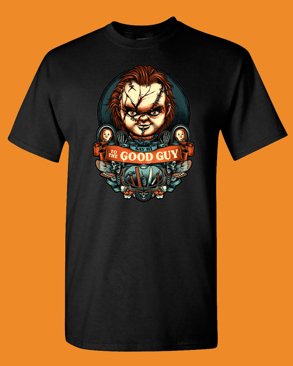 Say hi to the Good Guy Horror Movie T-shirt, Chucky Halloween Tee - Fivestartees