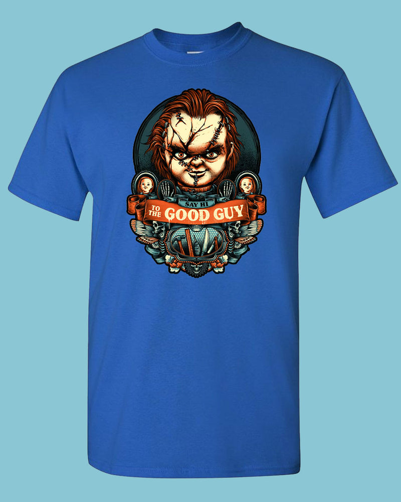 Say hi to the Good Guy Horror Movie T-shirt, Chucky Halloween Tee - Fivestartees