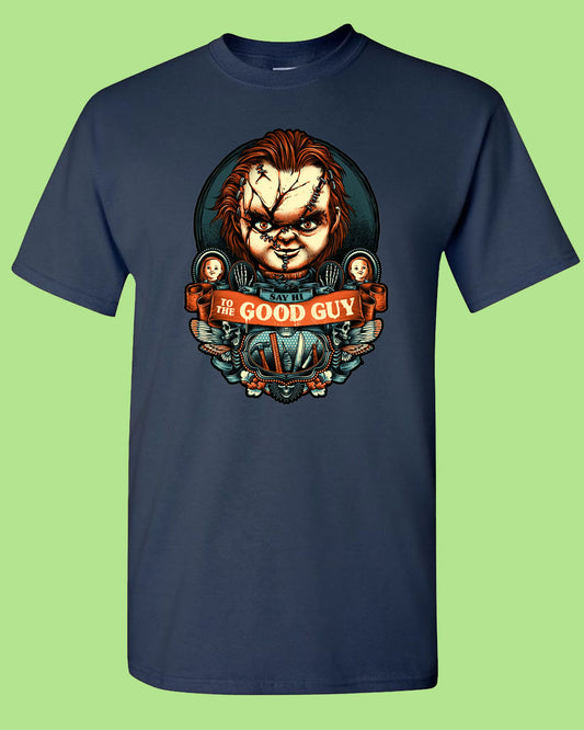 Say hi to the Good Guy Horror Movie T-shirt, Chucky Halloween Tee - Fivestartees