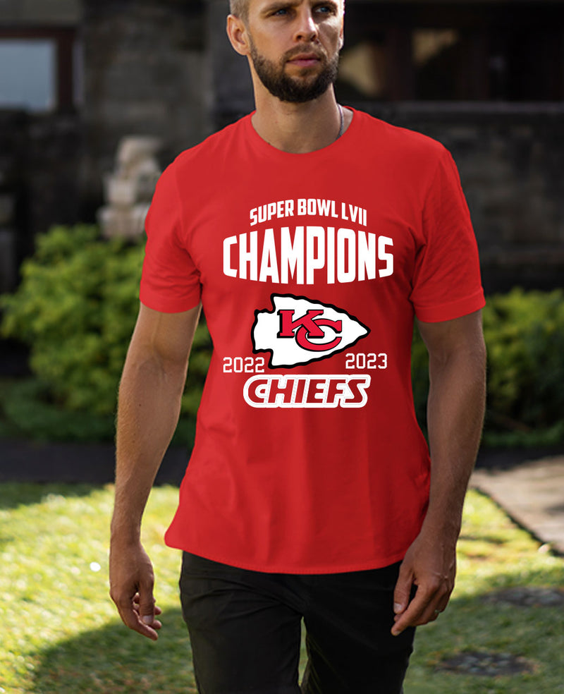 Kansas City CHIEFS T- Shirt NFL  Football Super Bowl LVII Champions Small-3X - Fivestartees