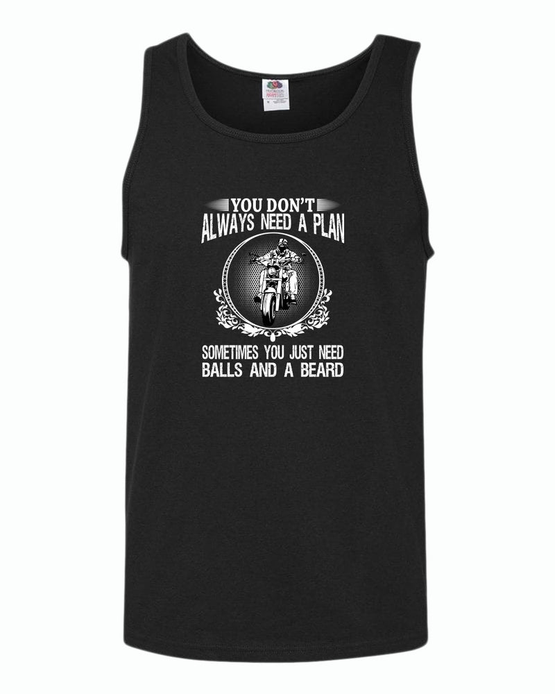 You don't always need a plan, motorcycle tank tops - Fivestartees