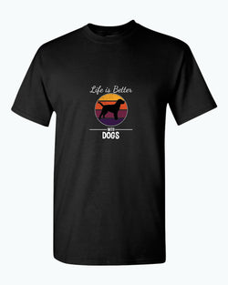 Life is better with dogs t-shirt, pet lover tees - Fivestartees