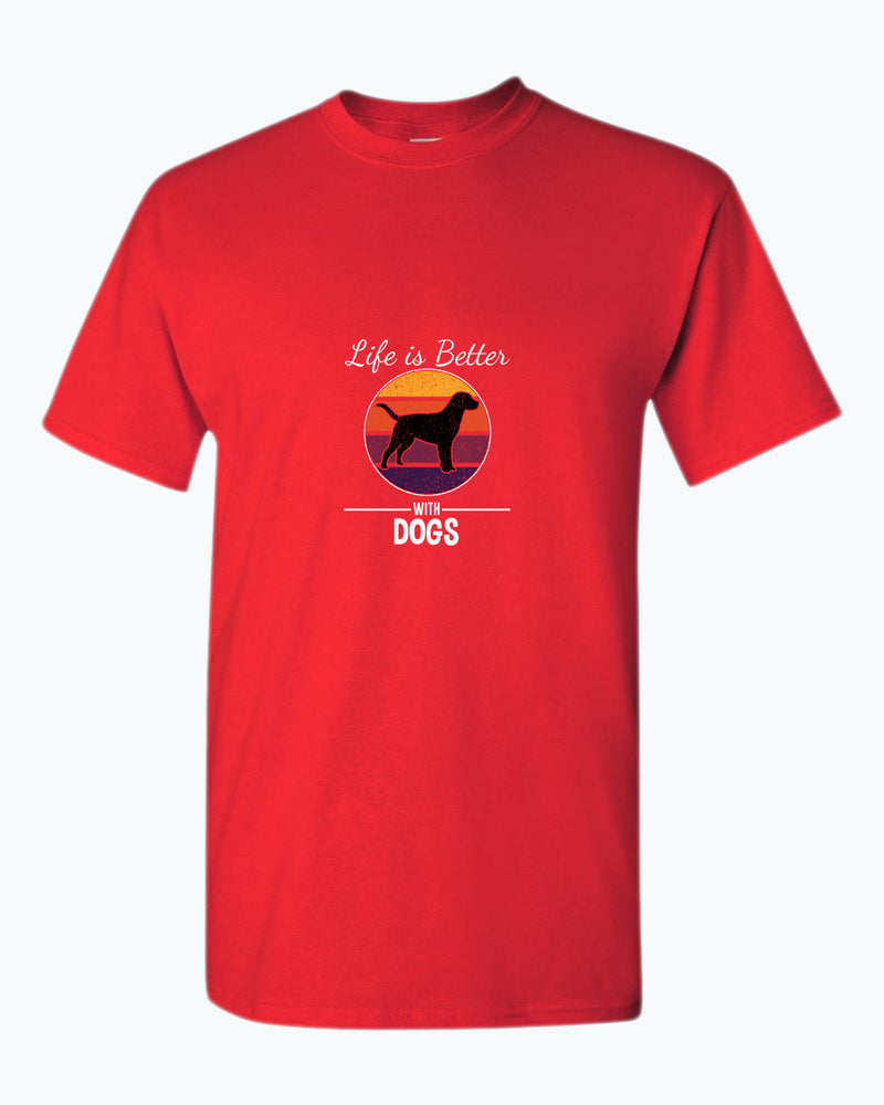 Life is better with dogs t-shirt, pet lover tees - Fivestartees