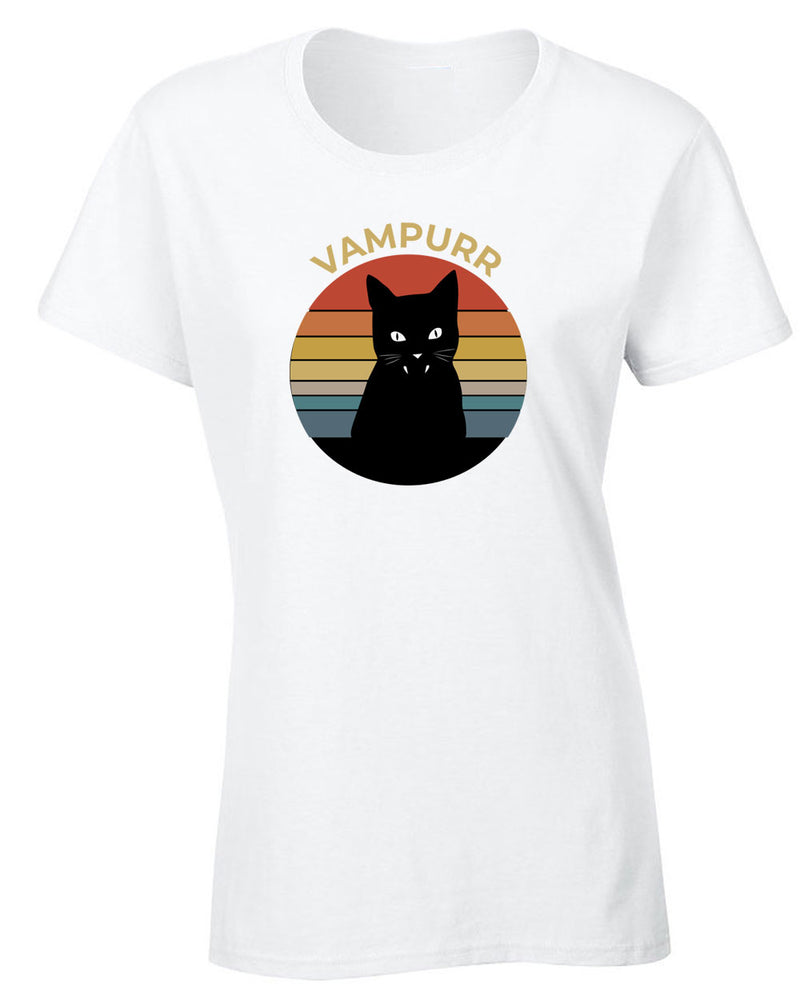 Vampuur Halloween T-shirt, Black cat Women T-shirt - Fivestartees