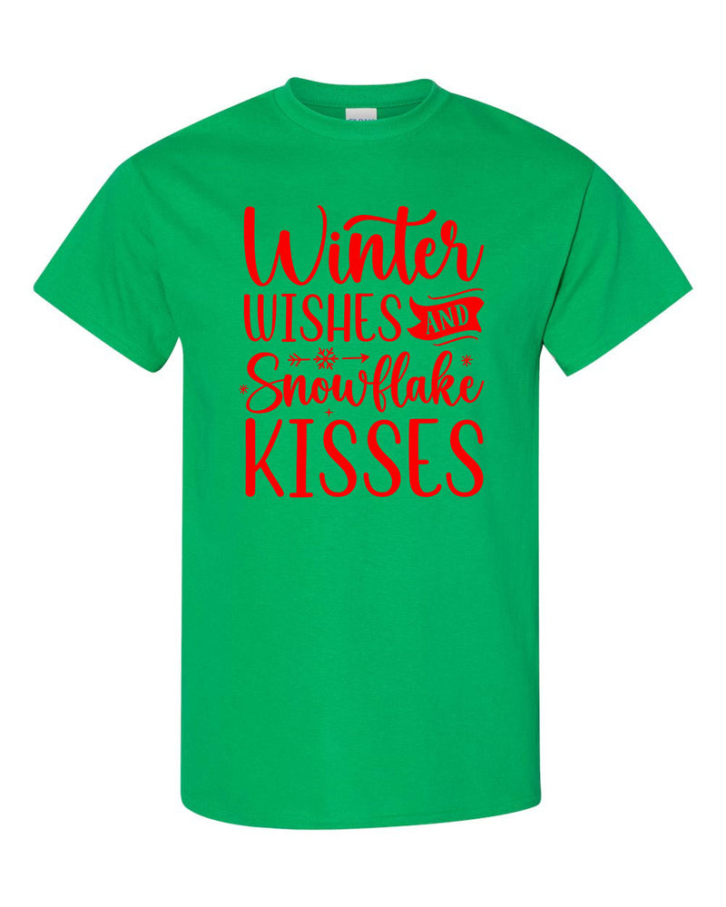 Winter Wishes and snowflakes kisses Christmas T-shirt, Holiday T-shirt - Fivestartees