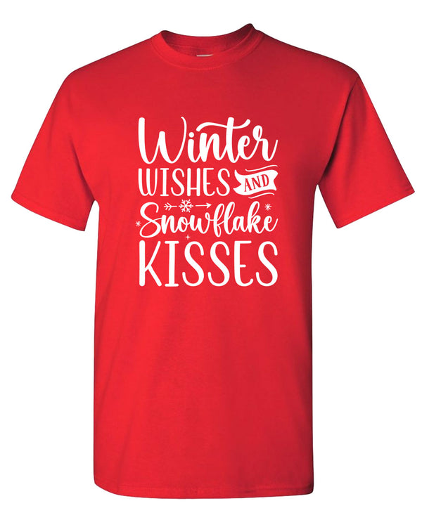 Winter Wishes and snowflakes kisses Christmas T-shirt, Holiday T-shirt - Fivestartees